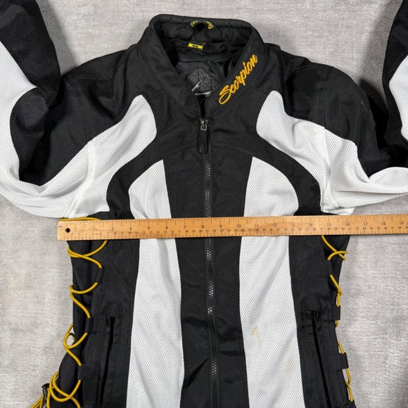 Scorpion EXO Motorcycle Jacket Womans Medium Black Leather Riding Biker Moto - Picture 15 of 16